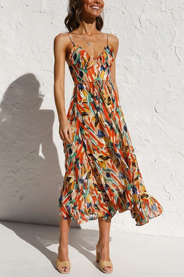 Eva Elegant Colored Dress with V-neck for Women Comfortable Daily Wear