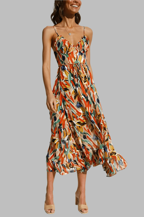 Eva Elegant Colored Dress with V-neck for Women Comfortable Daily Wear