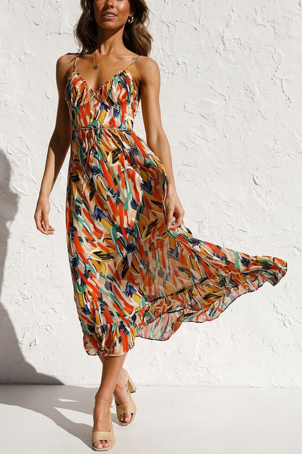 Eva Elegant Colored Dress with V-neck for Women Comfortable Daily Wear
