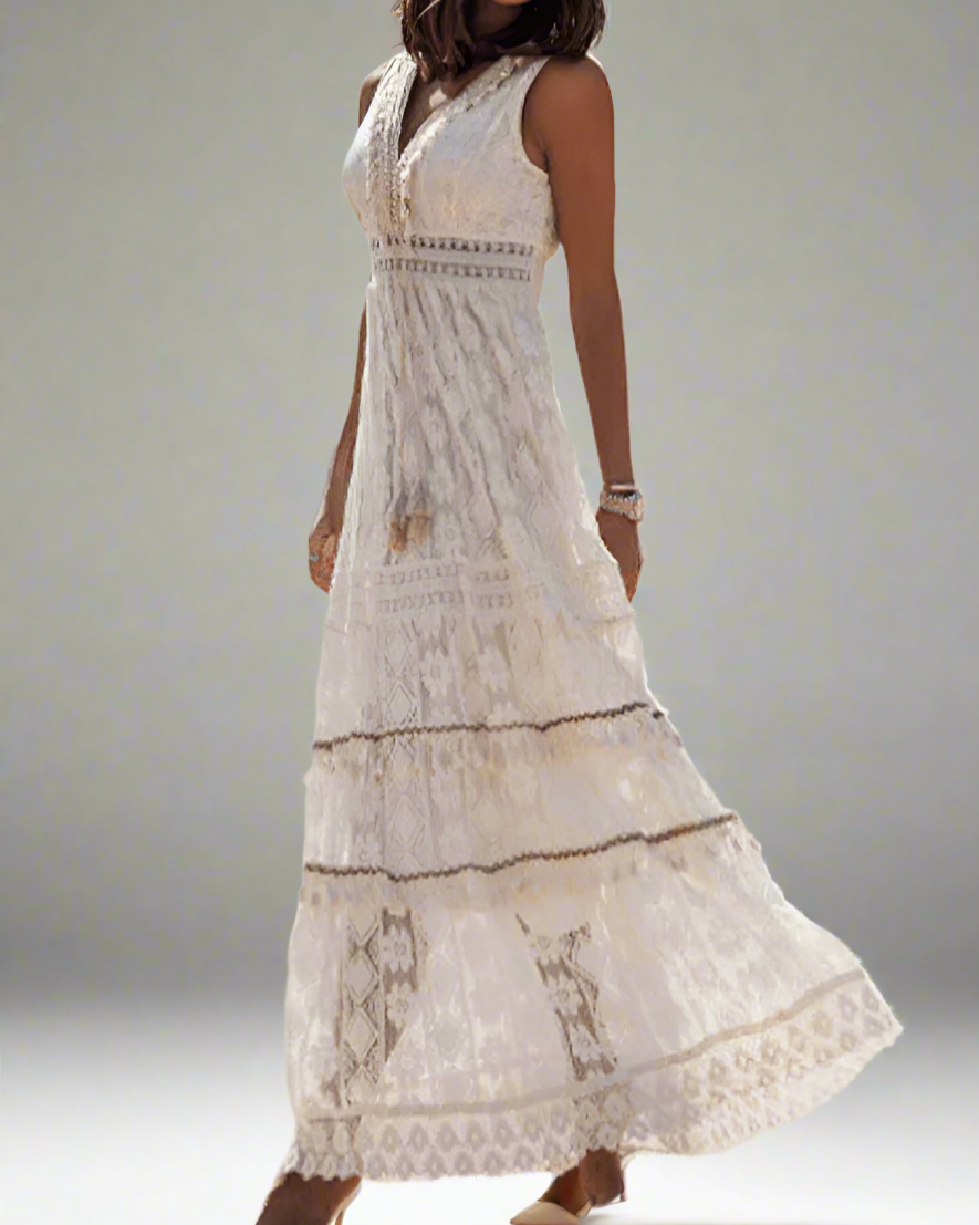 Claudia Airy Boho Maxi Dress for Warm Summer Days for Women
