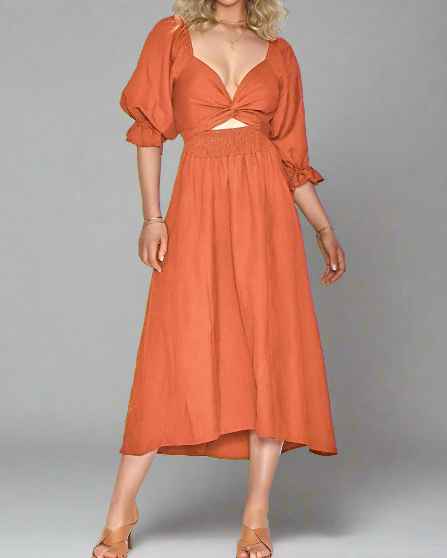 Vanessa Airy Summer Dress Made of Cotton for Women Vacation Beach Look