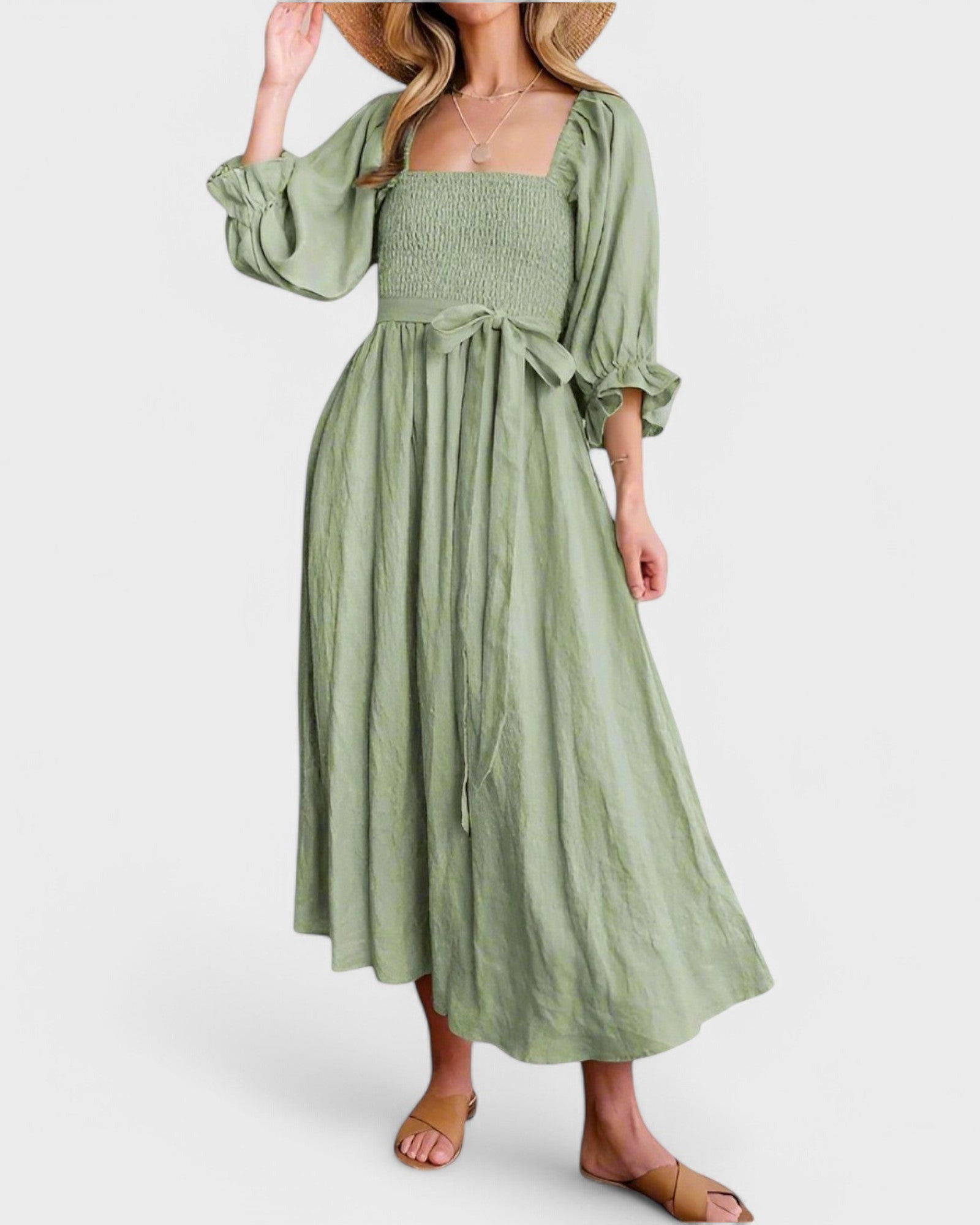 Vanessa Airy Summer Dress Made of Cotton for Women Vacation Beach Look