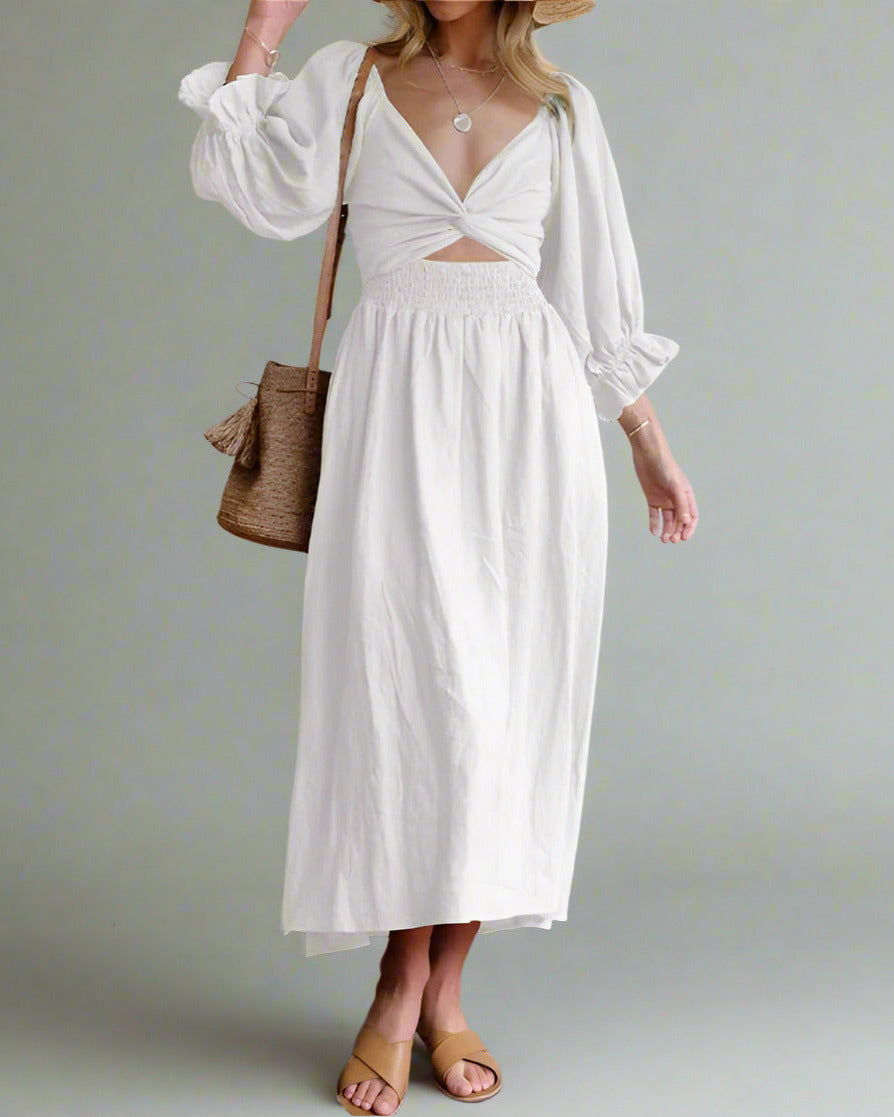 Vanessa Airy Summer Dress Made of Cotton for Women Vacation Beach Look
