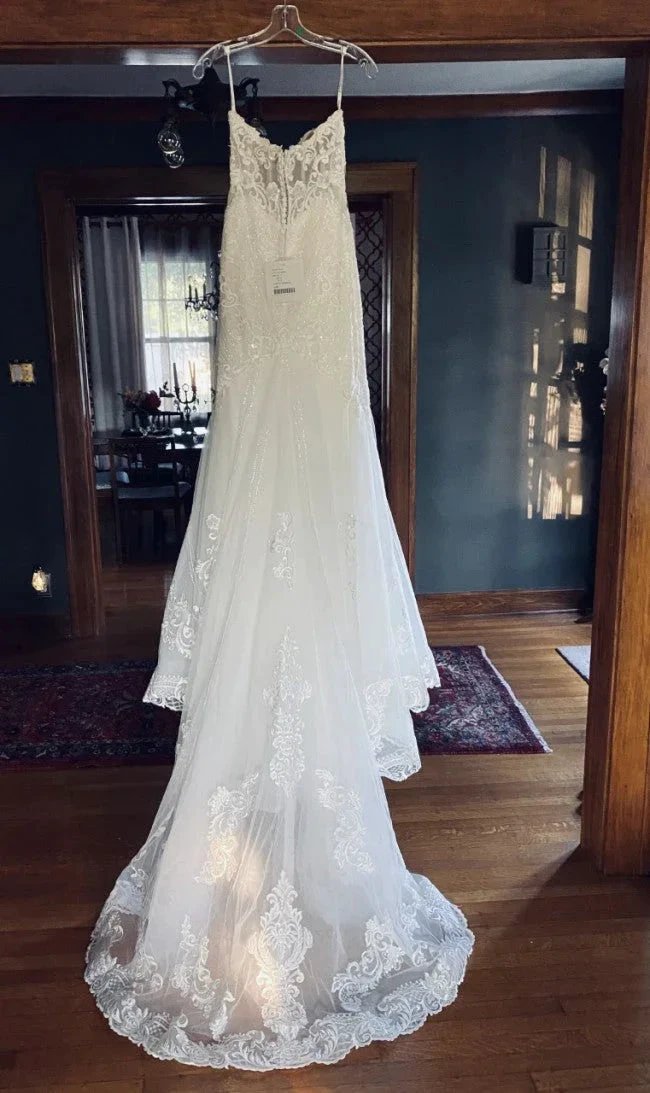 Long Mermaid Sweetheart Tulle Chapel Train Wedding Dress (ZD14423)