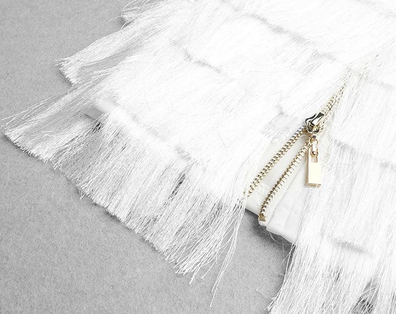 Louanne Deep V Layared Tassel Dress