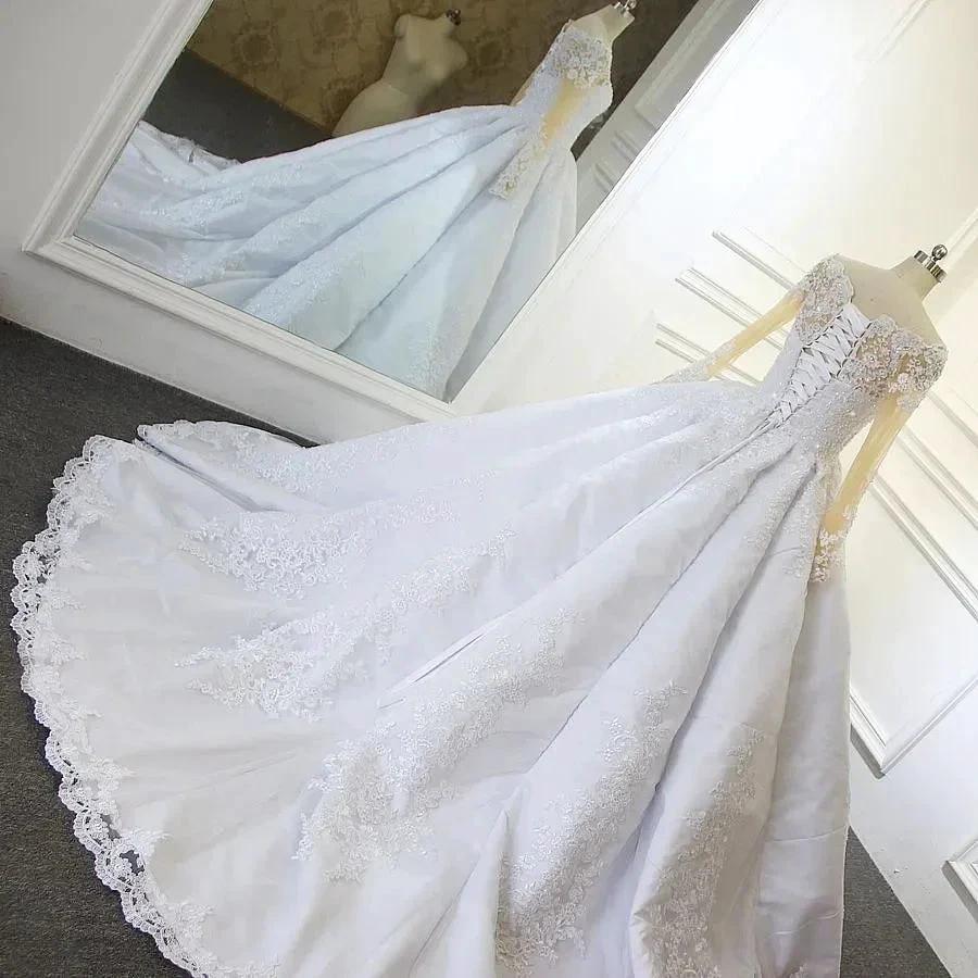 Luxurious Princess White A-line Long Sleeves Lace Wedding Dress (ZD14546)