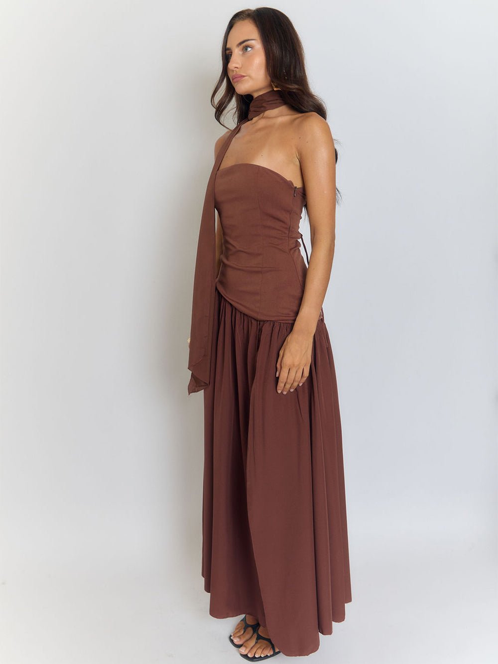 Lyra Backless Split Skirt Maxi Dress