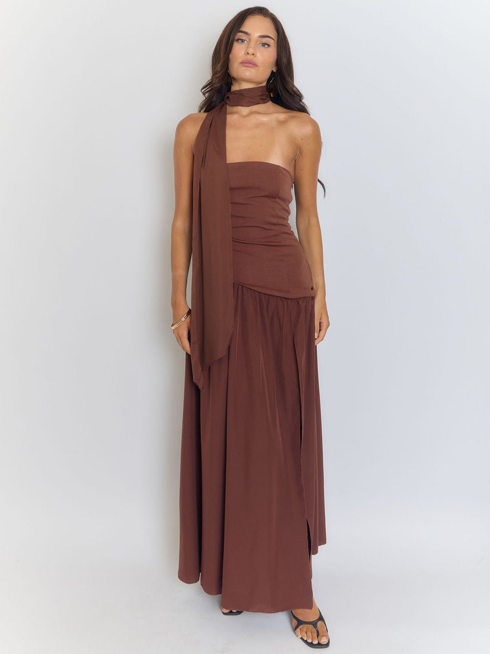 Lyra Backless Split Skirt Maxi Dress