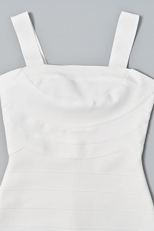 Madelyn Bandage Mini Dress - White Pearl