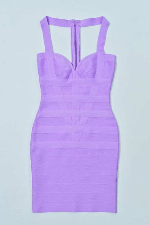 Madison Bandage Mini Dress - Violet Purple