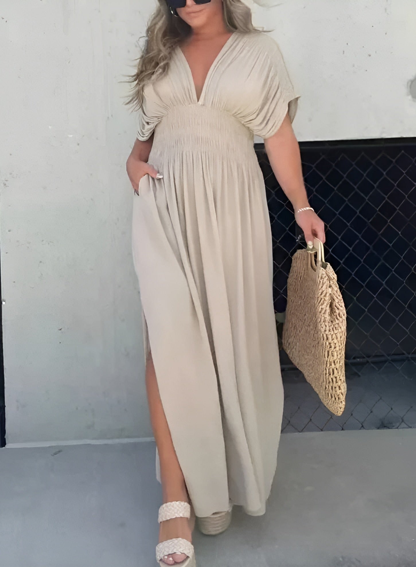 Alessia V-neck Maxi Dress for Women Weekend Casual Style