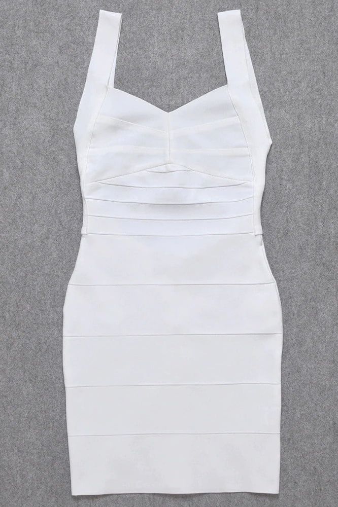 Maya Bandage Mini Dress - White Pearl