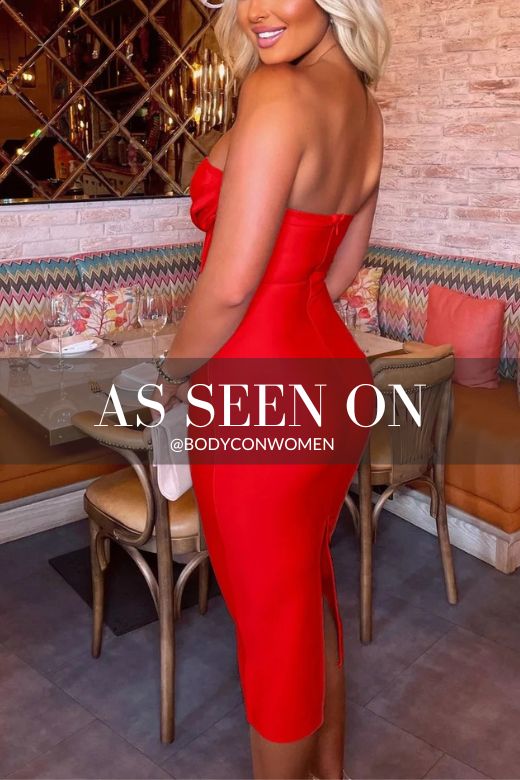 Miles Bodycon Midi Dress - Lipstick Red