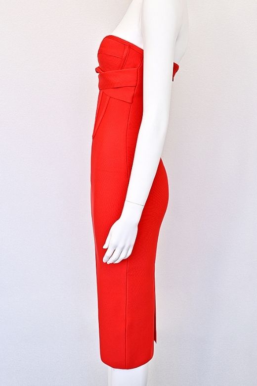 Miles Bodycon Midi Dress - Lipstick Red
