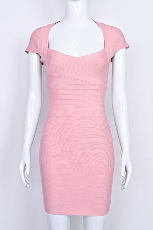 Miranda Bandage Mini Dress - Ballet Pink