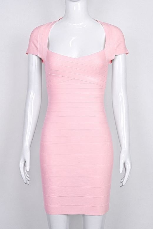 Miranda Bandage Mini Dress - Dusty Pink