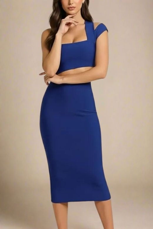 Molly Bandage Midi Dress - Navy Blue