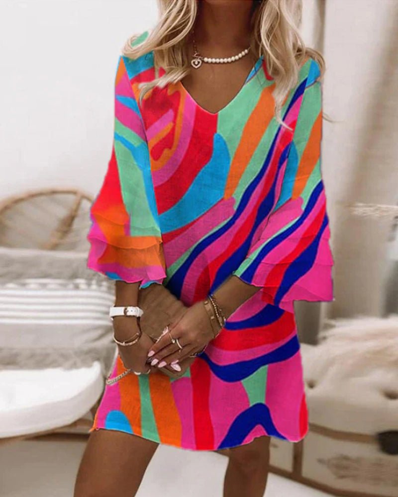 Hana Dress with Bell Sleeves for Women Light Breezy Style