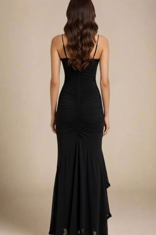 Noah Bodycon Wrap Midi Dress- Classic Black