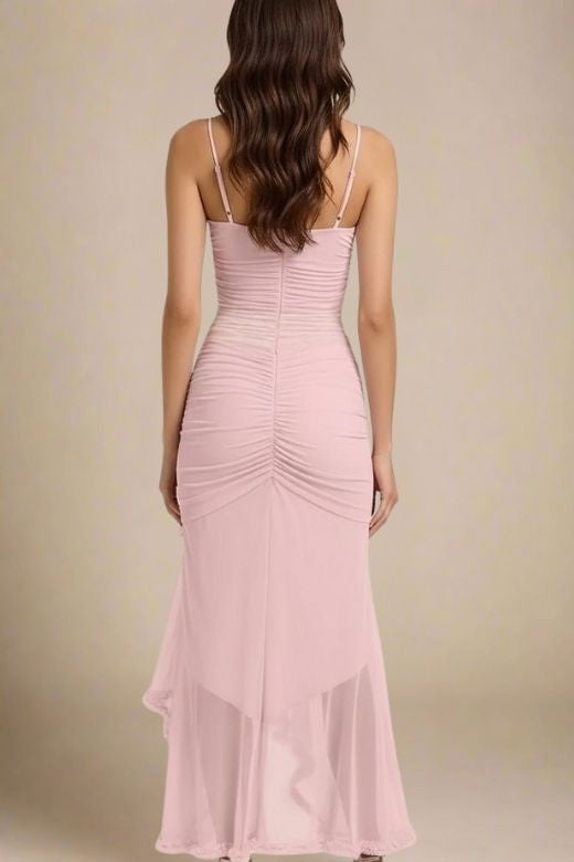 Noah Bodycon Wrap Midi Dress- Dusty Pink