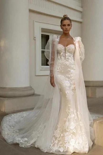 Noble sweetheart sleeveless mermaid lace Wedding dresses (ZD14876)