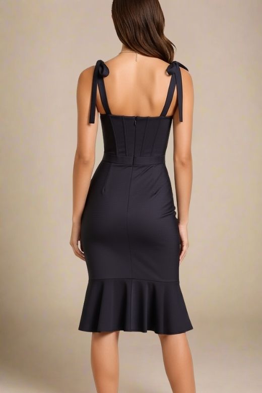 Nora Bandage Midi Dress - Classic Black
