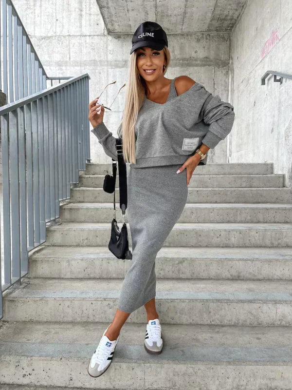 Evodia Dress and Cardigan in a Set for Women Party Night Style