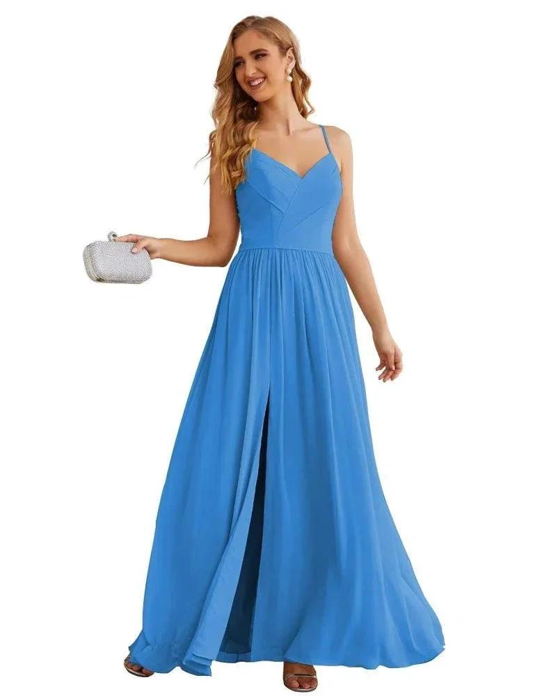 Numbersea Spaghetti Strap Bridesmaid Dresses Long Formal Party Prom Gowns 28060 by numbersea
