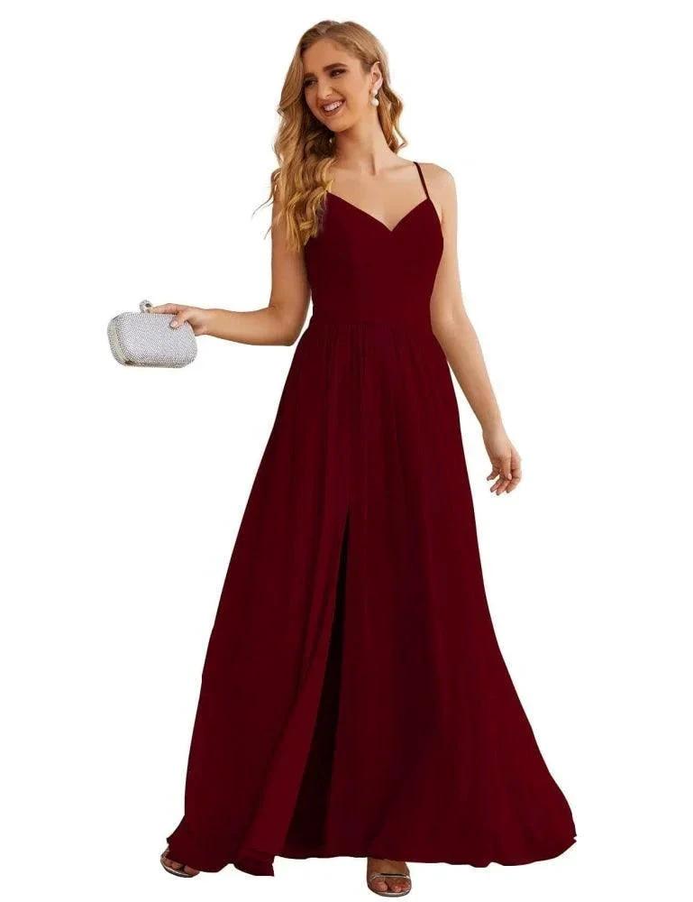 Numbersea Spaghetti Strap Bridesmaid Dresses Long Formal Party Prom Gowns 28060 by numbersea
