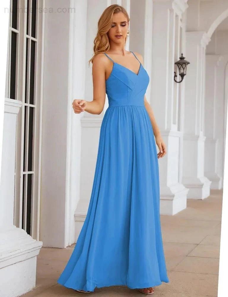 ZapDress Spaghetti Strap Bridesmaid Dresses Long Formal Party Prom Gowns 28060 (ZD17043)