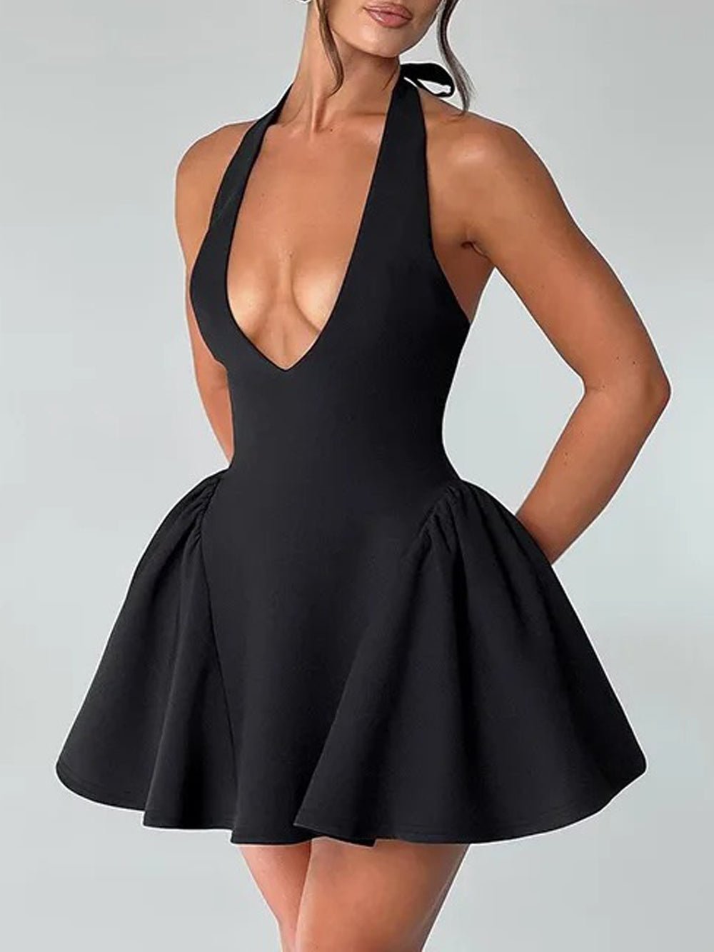 Olive Sleeveless Mini Dress