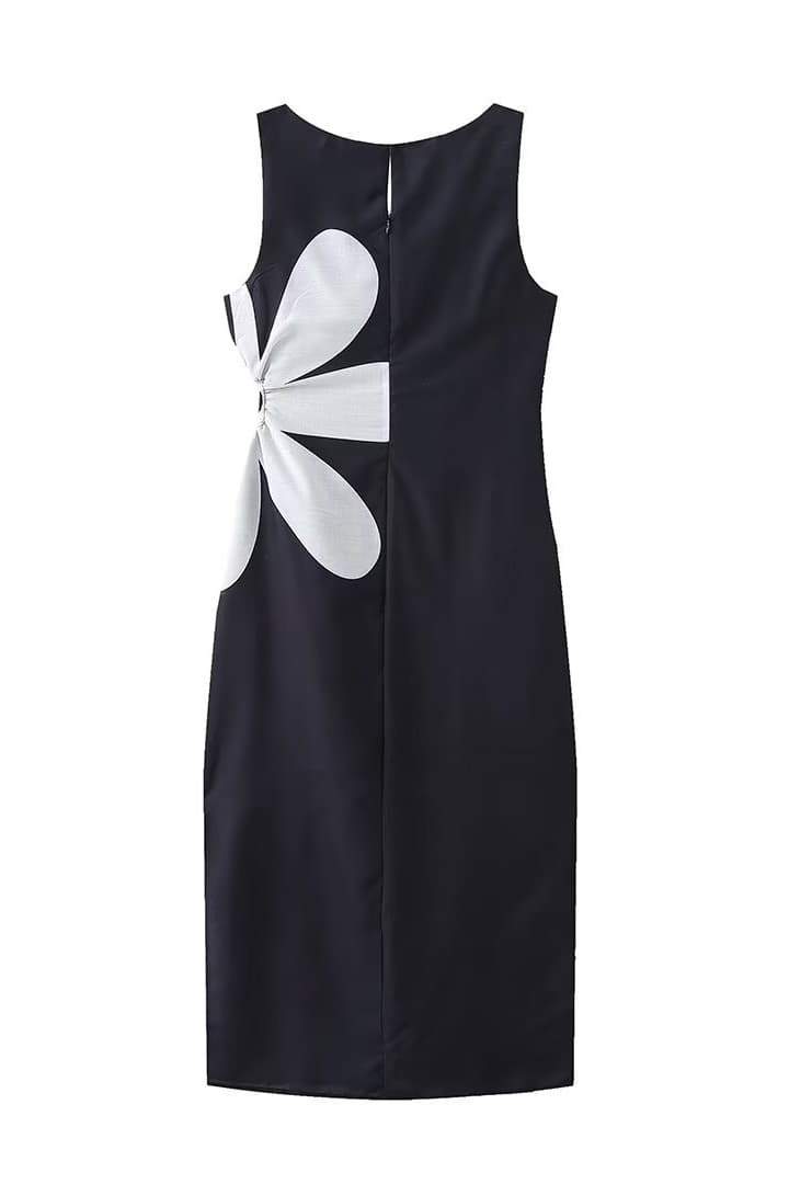 Vania Elevated Floral Cut Out Midi Dress Chic Silhouette Collection