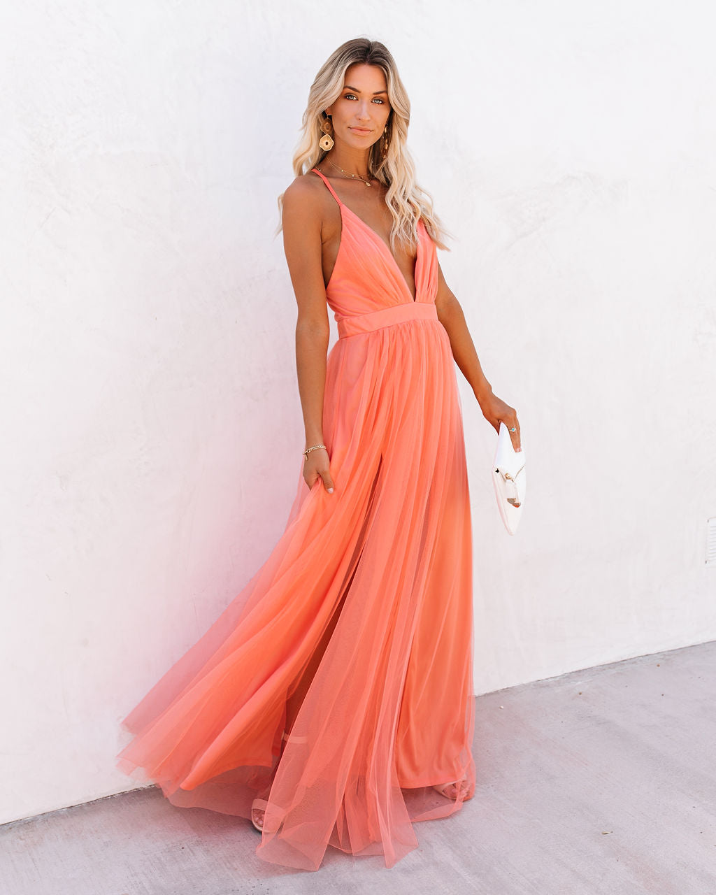 Petal Dust Maxi Dress Apricot