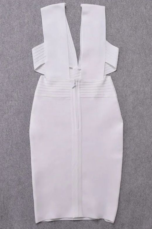 Pia Bandage Dress - White Pearl
