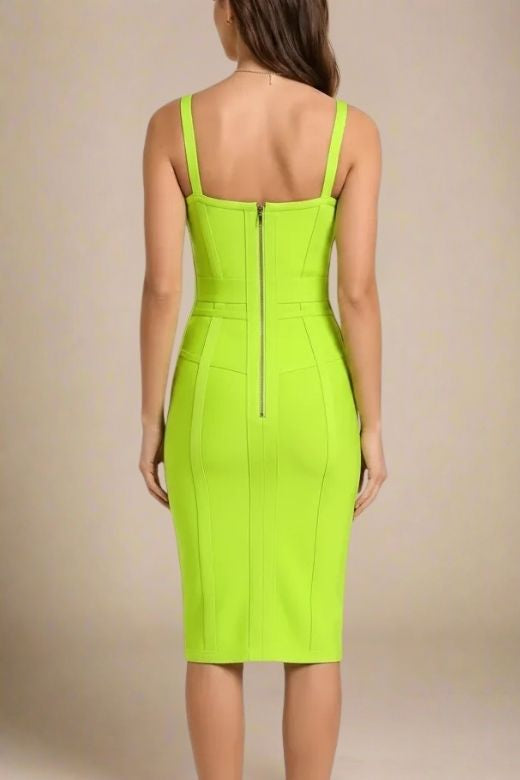 Pip Bandage Corset Dress - Neon Green