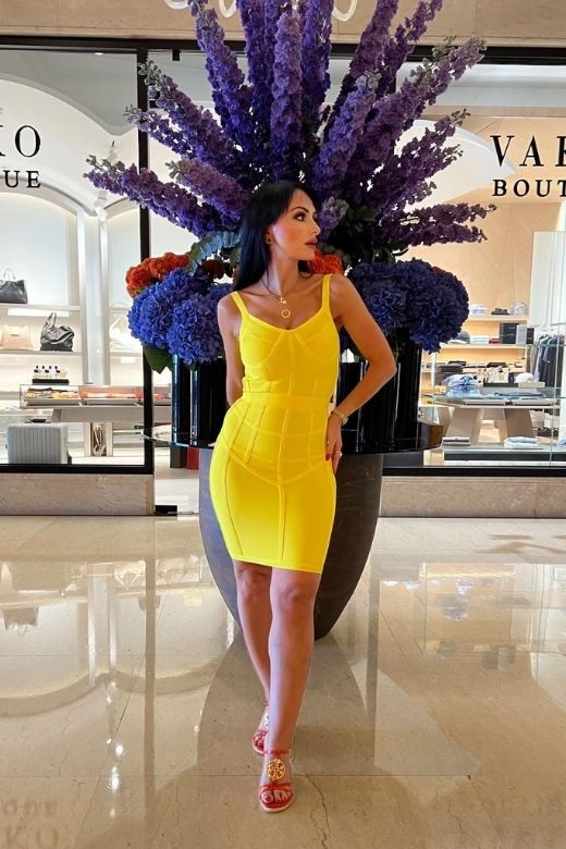 Pip Bandage Mini Dress - Sun Yellow