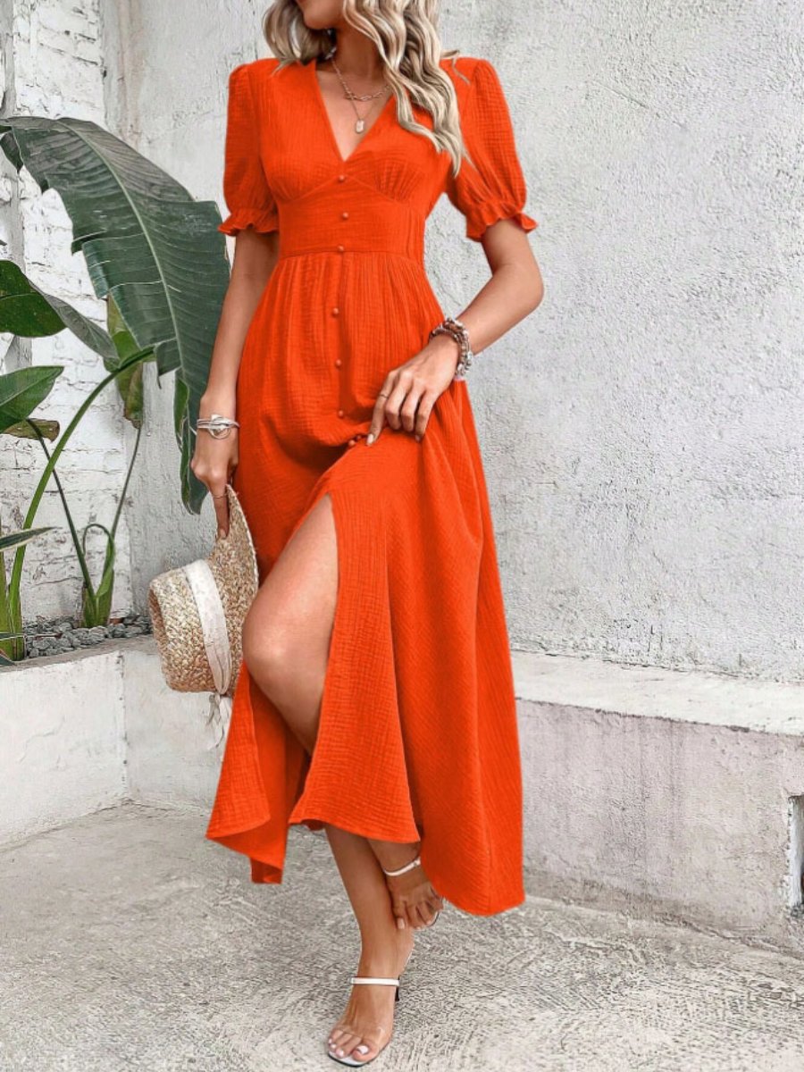 Paige Timeless Short Sleeved V Neck Dress Evening Wear Edit
