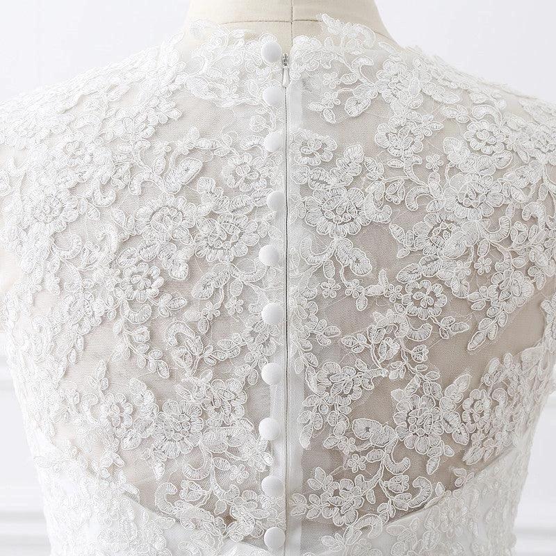 Princess V-Neck Tulle New Arrival Wedding Dress With Lace (ZD13886)