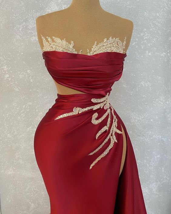 Mermaid Unique Evening Dresses With High Split - VelvetHem