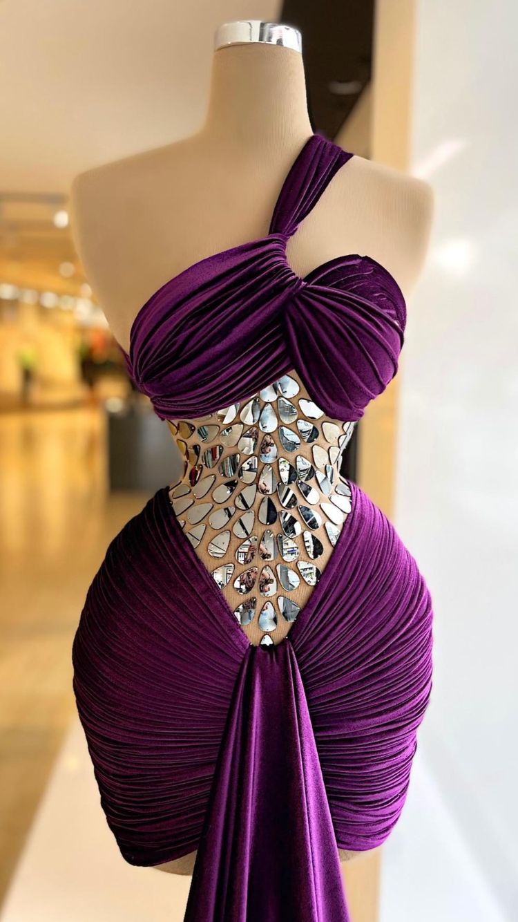 Dark Purple Vlevet Party Dress Sexy Prom Dress - VelvetHem