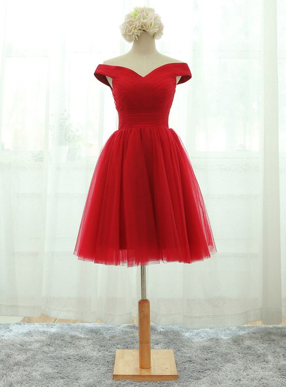 Lace-up Homecoming Dresses Red Party Dresses Short - VelvetHem