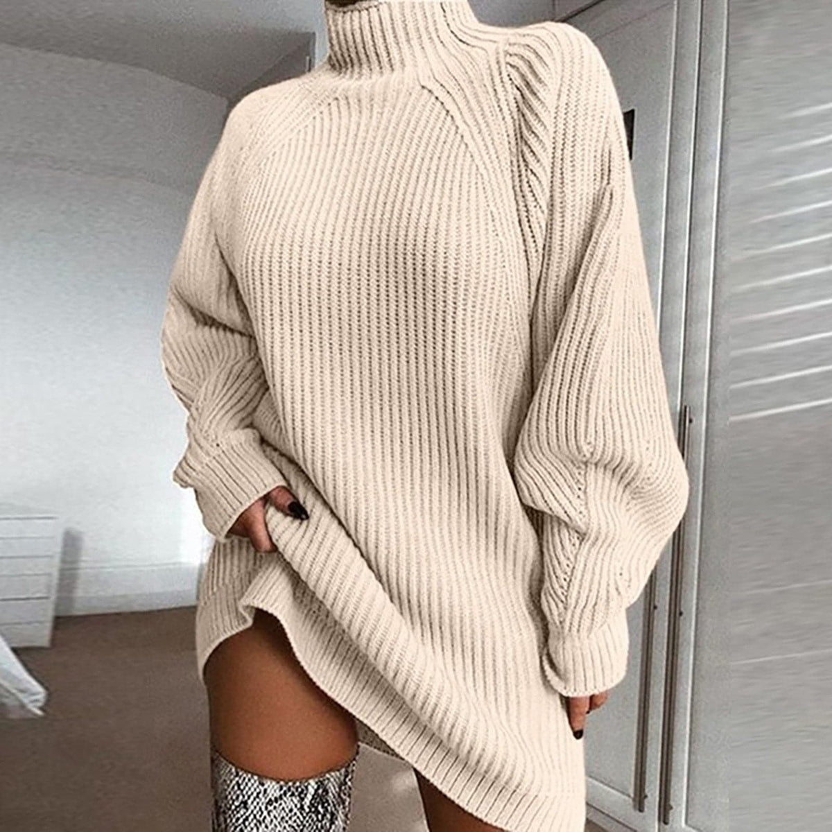 DressBetty - Fashion Long Sleeve Knitted Mini Dresses - VelvetHem