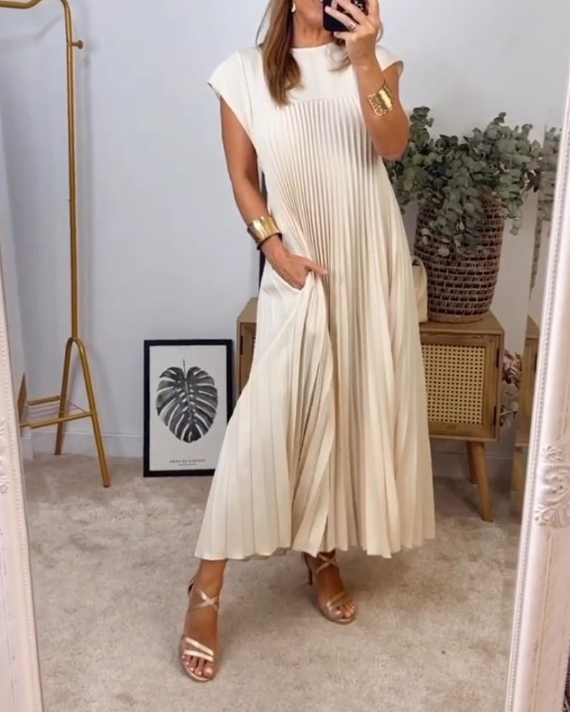 Harriet Chic Pleated Cotton Dress for Women Soft Comfortable Fit