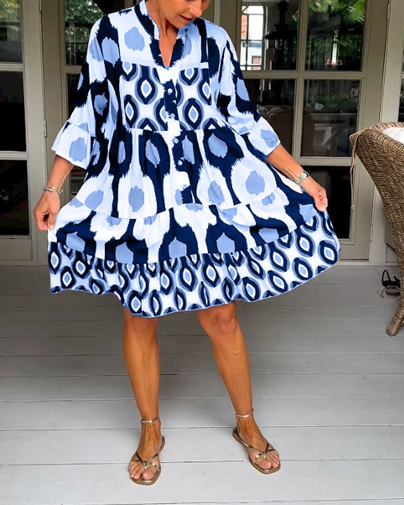 Cristina Vintage Dress with Print for Women Boutique Wardrobe Pick