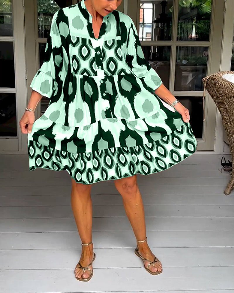 Cristina Vintage Dress with Print for Women Boutique Wardrobe Pick