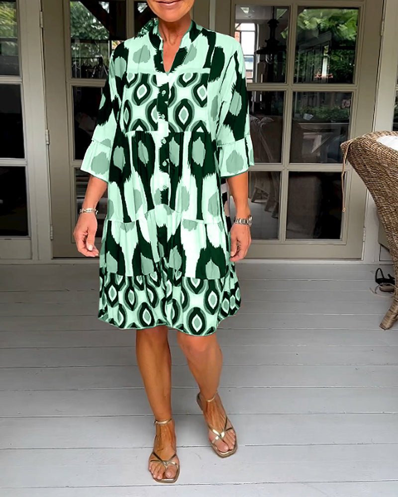 Cristina Vintage Dress with Print for Women Boutique Wardrobe Pick