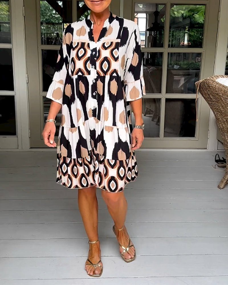 Cristina Vintage Dress with Print for Women Boutique Wardrobe Pick