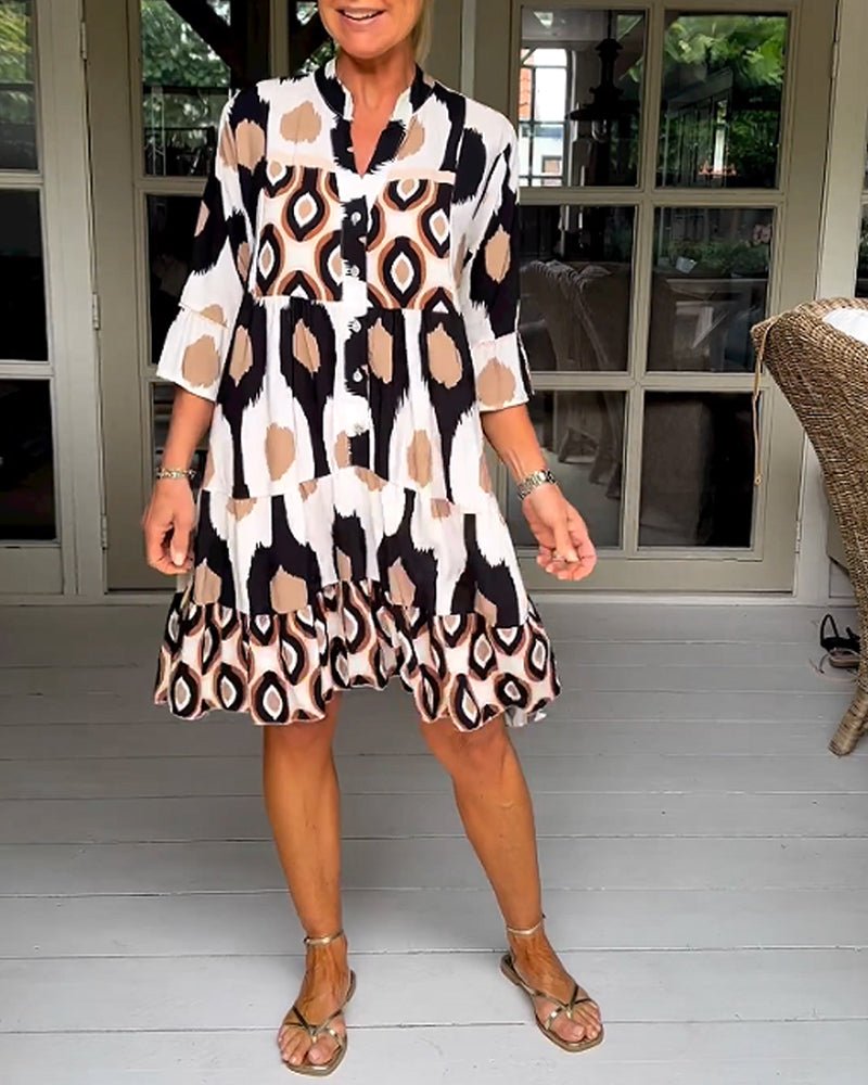 Cristina Vintage Dress with Print for Women Boutique Wardrobe Pick