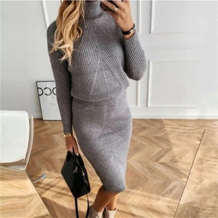 Valentina Aesthetic Chic Knitted Sweater Dress for Women Silhouette Collection