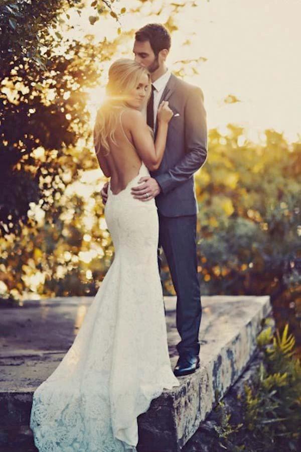 Sexy Backless Mermaid Lace Beach Wedding Dresses (ZD16049)